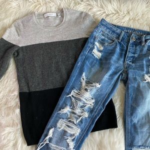 Lark & Ro Cashmere Color Block Sweater